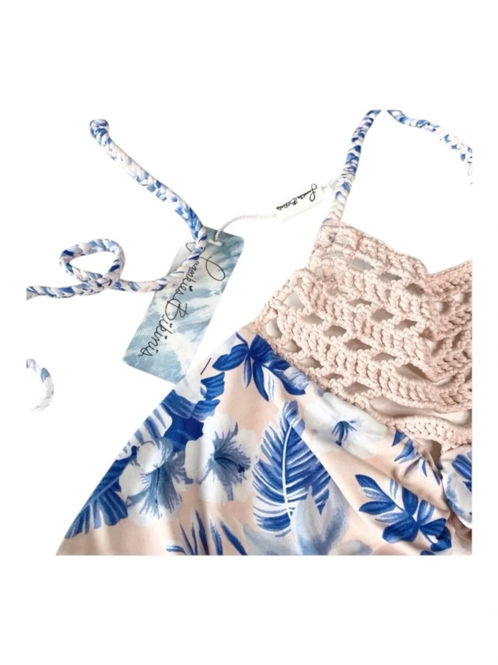 new Frankie’s Bikinis ☀︎︎ Mimi Marina Crochet Bikini Set☀︎ ︎Hawaiian Blush Print